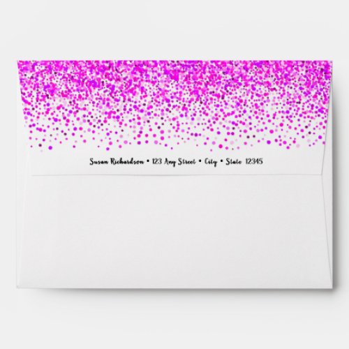 Pink confetti 50 fabulous birthday return addresss envelope