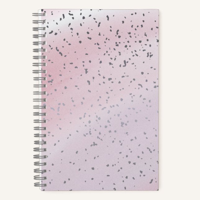 Pink Confetti Accent Notebook (Front)