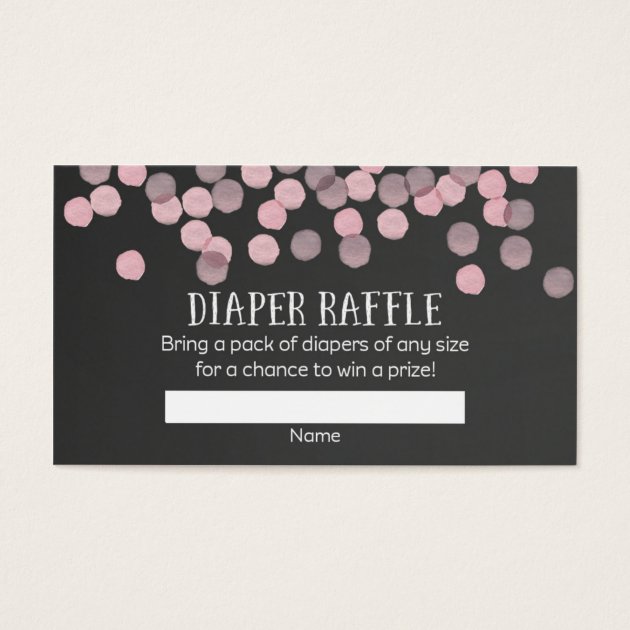 Pink Confetti Baby Shower Diaper Raffle Tickets