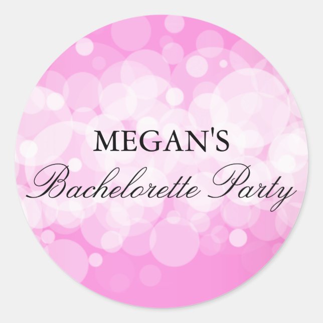 Pink Confetti Bachelorette Party Sticker (Front)