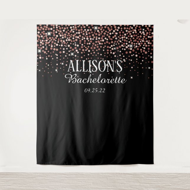 Pink Confetti Bachelorette Photo Booth Backdrop (Front)