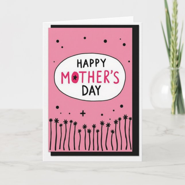 Pink Confetti Celebration Card (Front)