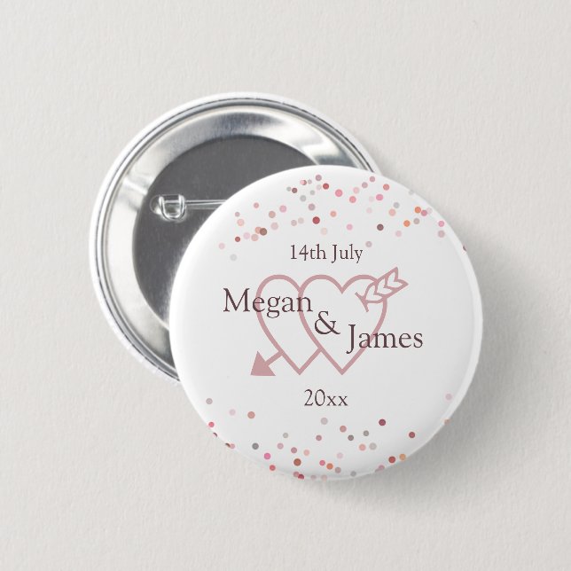 Pink Confetti Circles Button (Front & Back)