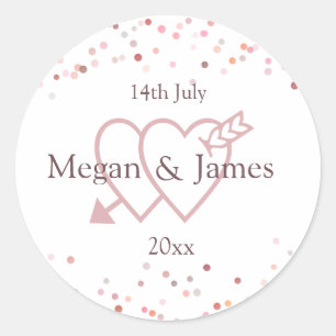 Pink Confetti Circles Classic Round Sticker