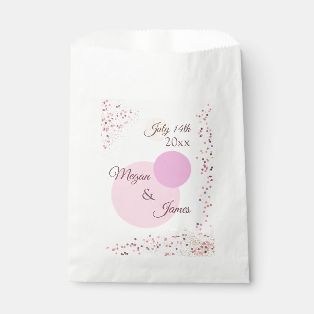 Pink Confetti Circles Favor Bag (Front)