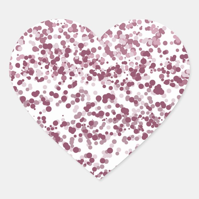 Pink Confetti Dots Heart Sticker (Front)