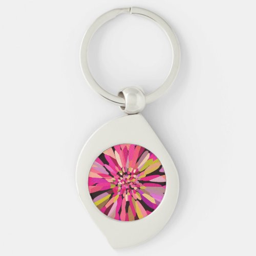 Pink Confetti Flower Keychain