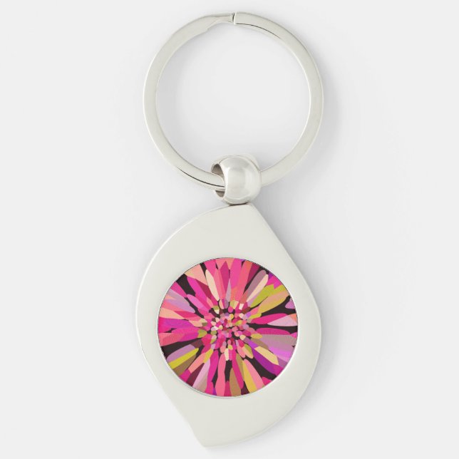 Pink Confetti Flower Keychain (Front)