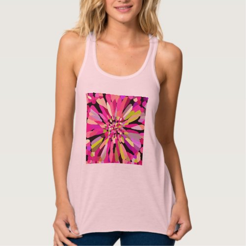 Pink Confetti Flower Tank Top