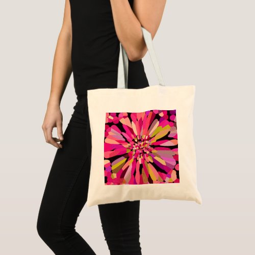 Pink Confetti Flower Tote Bag