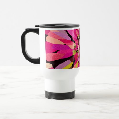 Pink Confetti Flower Travel Mug