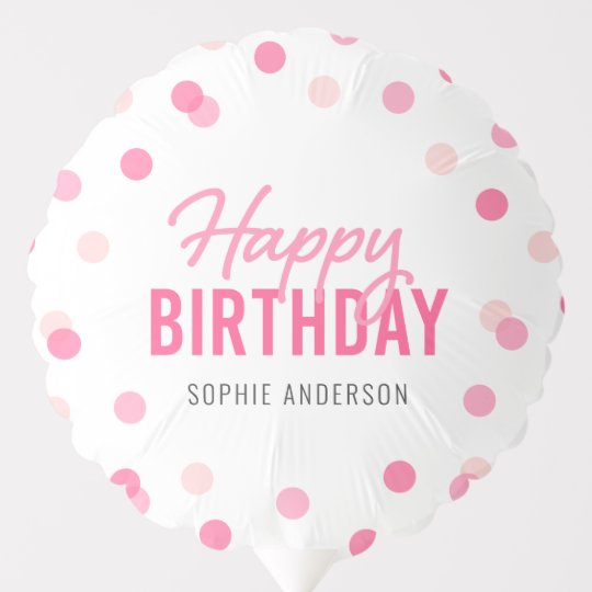 Pink Confetti Happy Birthday Balloon