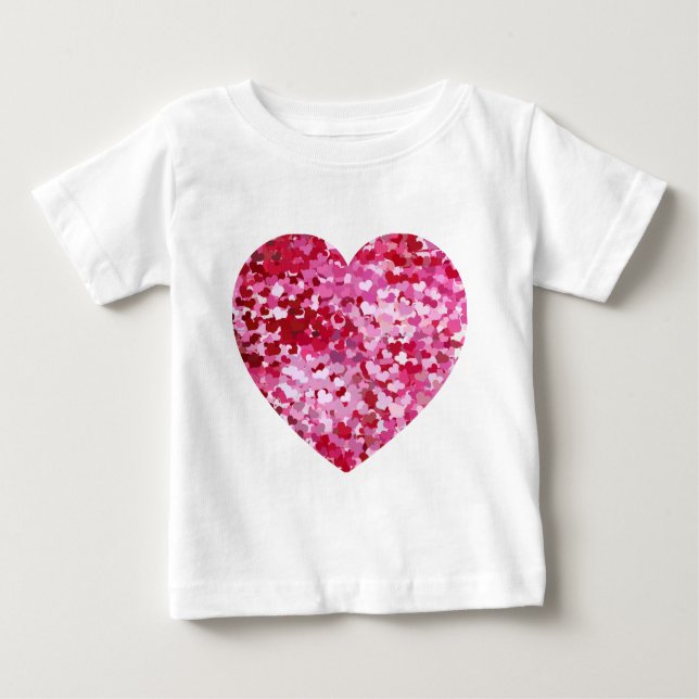 Pink Confetti Hearts Baby T-Shirt (Front)