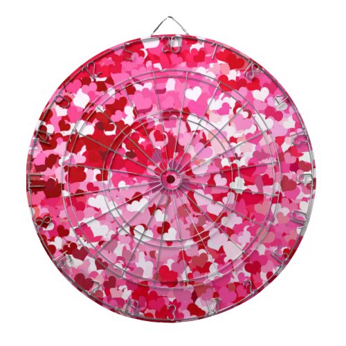 Pink Confetti Hearts Dartboard