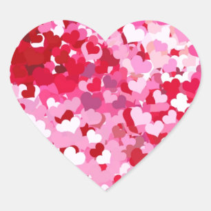 Pink Confetti Hearts Heart Sticker