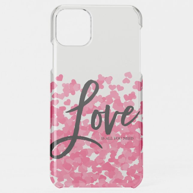 Pink Confetti Hearts Love - Valentine's Day Uncommon iPhone Case (Back)