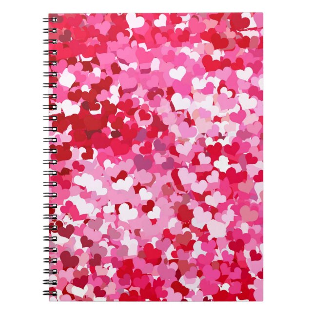 Pink Confetti Hearts Notebook (Front)