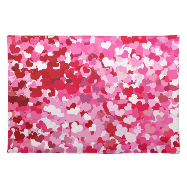 Pink Confetti Hearts Placemat (Front)