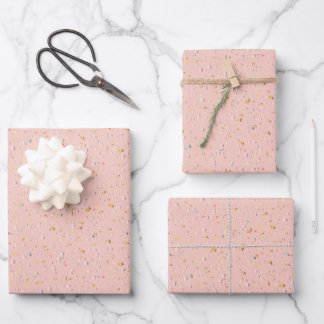 Pink Confetti pastel wrapping Paper