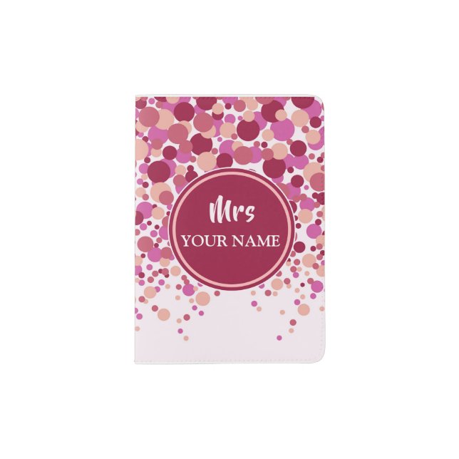 Pink Confetti - Personalized Passport Passport Holder (Front)