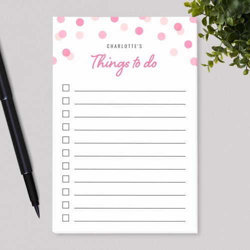 Pink Confetti Things To Do List Post_it Notes