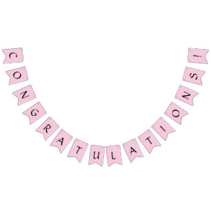 Pink Congratulations Bunting Flags