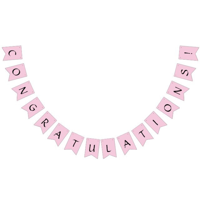 Pink Congratulations Bunting Flags (All)