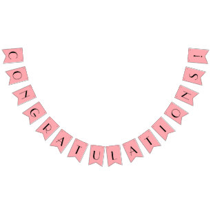 Pink Congratulations Bunting Flags