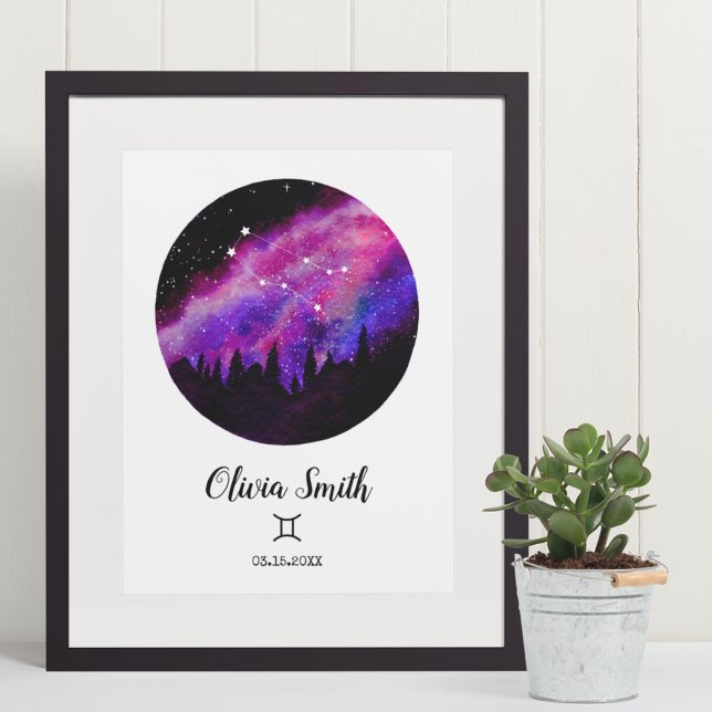 Pink Constellation Gemini Horoscope Sign Gift (Creator Uploaded)