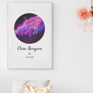 Pink Constellation Pisces Horoscope Sign Gift