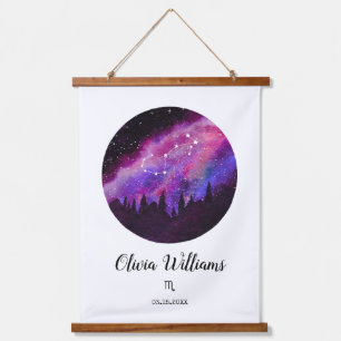 Pink Constellation Scorpio Horoscope Sign Gift Hanging Tapestry