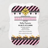 Pink Construction Baby Shower Invitation (Front/Back)