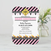 Pink Construction Baby Shower Invitation (Standing Front)