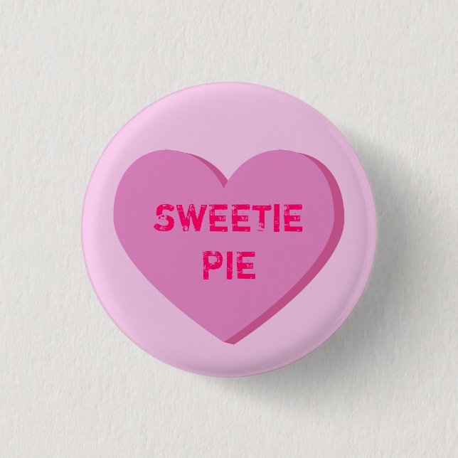 Pink Conversation Heart Template Pinback Button (Front)