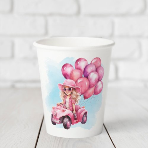 Pink Convertible Birthday Paper Cups