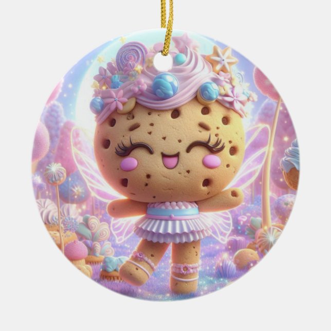 Pink Cookie Ceramic Ornament (Front)