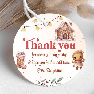 Pink Cookie Christmas Birthday Party Favor Tag