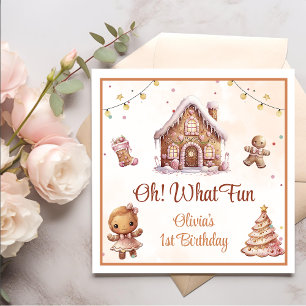 Pink Cookie Christmas Birthday Party Napkins