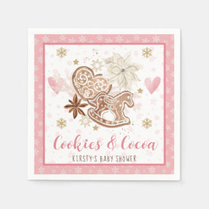 Pink Cookies and Cocoa Baby Shower Napkins