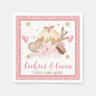 Pink Cookies and Cocoa Baby Shower Napkins