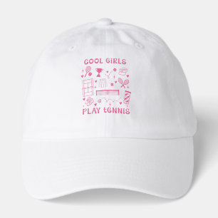 Pink Cool Girls Play Tennis Cute Girly Hearts  Hat