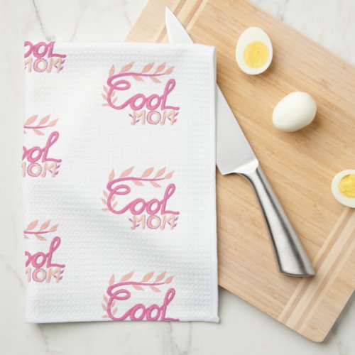 Pink Cool Mom Hand Lettering Pattern Mother`s Day Kitchen Towel - Cute Pink Cool Mom Hand Lettering Pattern Mother`s Day kitchen towel