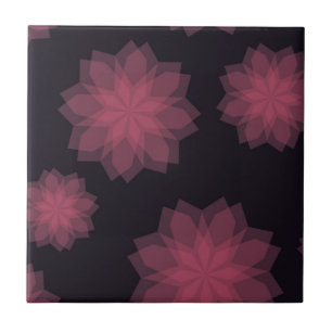 Pink, cool, trendy, modern flower abstraction ceramic tile