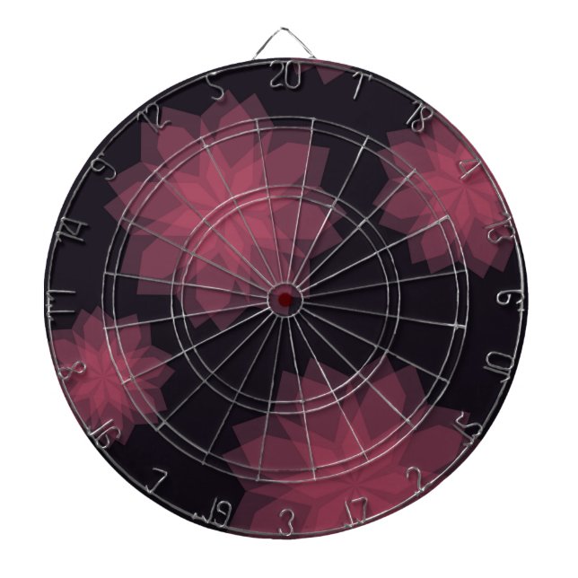 Pink, cool, trendy, modern flower abstraction dart board (Front)