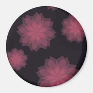 Pink, cool, trendy, modern flower abstraction magnet