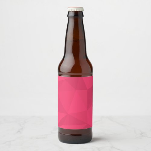 Pink cool unique trendy triangle illustration beer bottle label