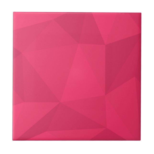 Pink, cool, unique, trendy triangle illustration ceramic tile (Front)