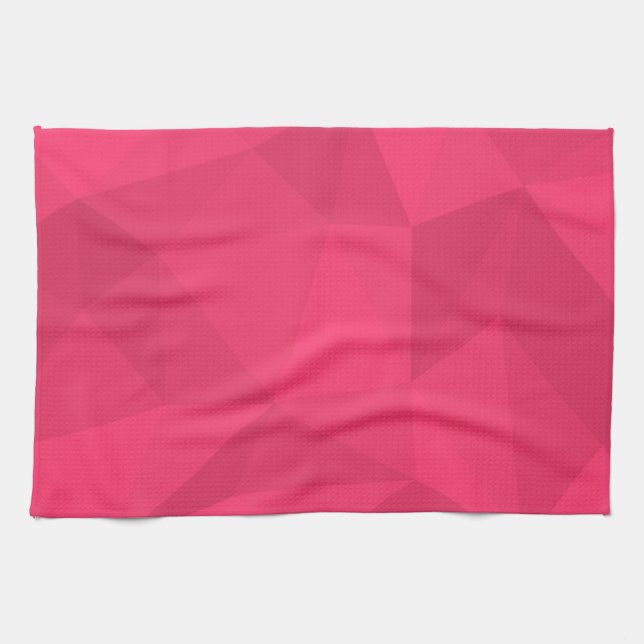 Pink, cool, unique, trendy triangle illustration kitchen towel (Horizontal)
