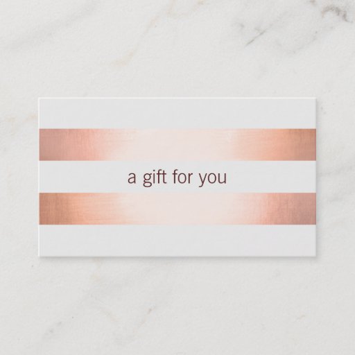 Customizable Pink Copper Foil Look Beauty GiftCard Business Card Template