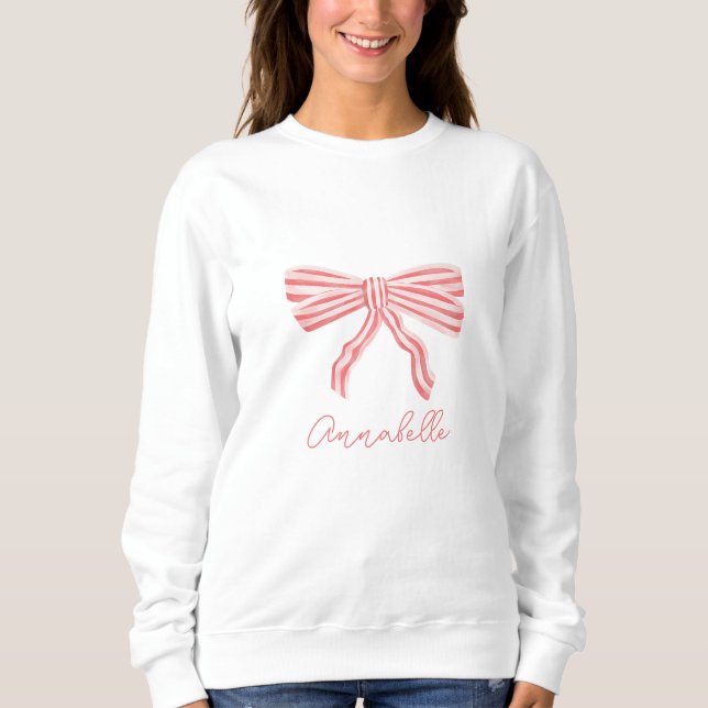 Pink Coquette Aesthetic Bow Girly blush Sweatshirt (Front)